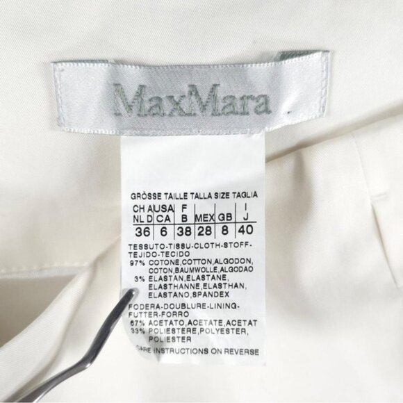 MaxMara Portugal 🇵🇹 Made 11010492 Lined White Skirt with Pockets Back Slit 6 - Picture 3 of 11